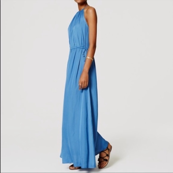 LOFT Dresses & Skirts - Loft Halter Sleeveless Maxi Dress - Light Blue Small Tall